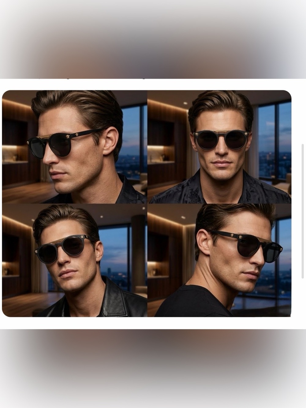 Authentic Versace Unisex Round Medusa Sunglasses | Black and Gold